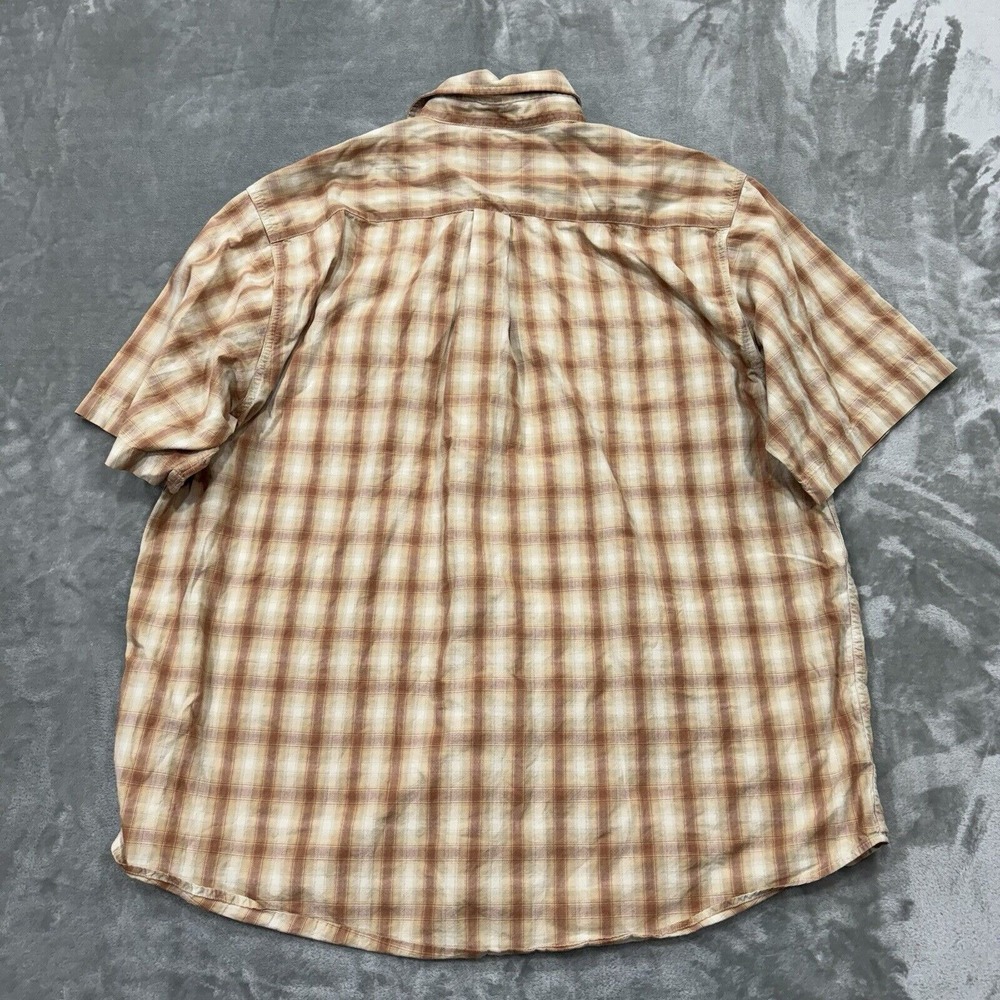 Field & Stream Shirt Mens XL Tan Plaid Short Sleeve Button Outdoor Work Pockets - Picture 2 of 6